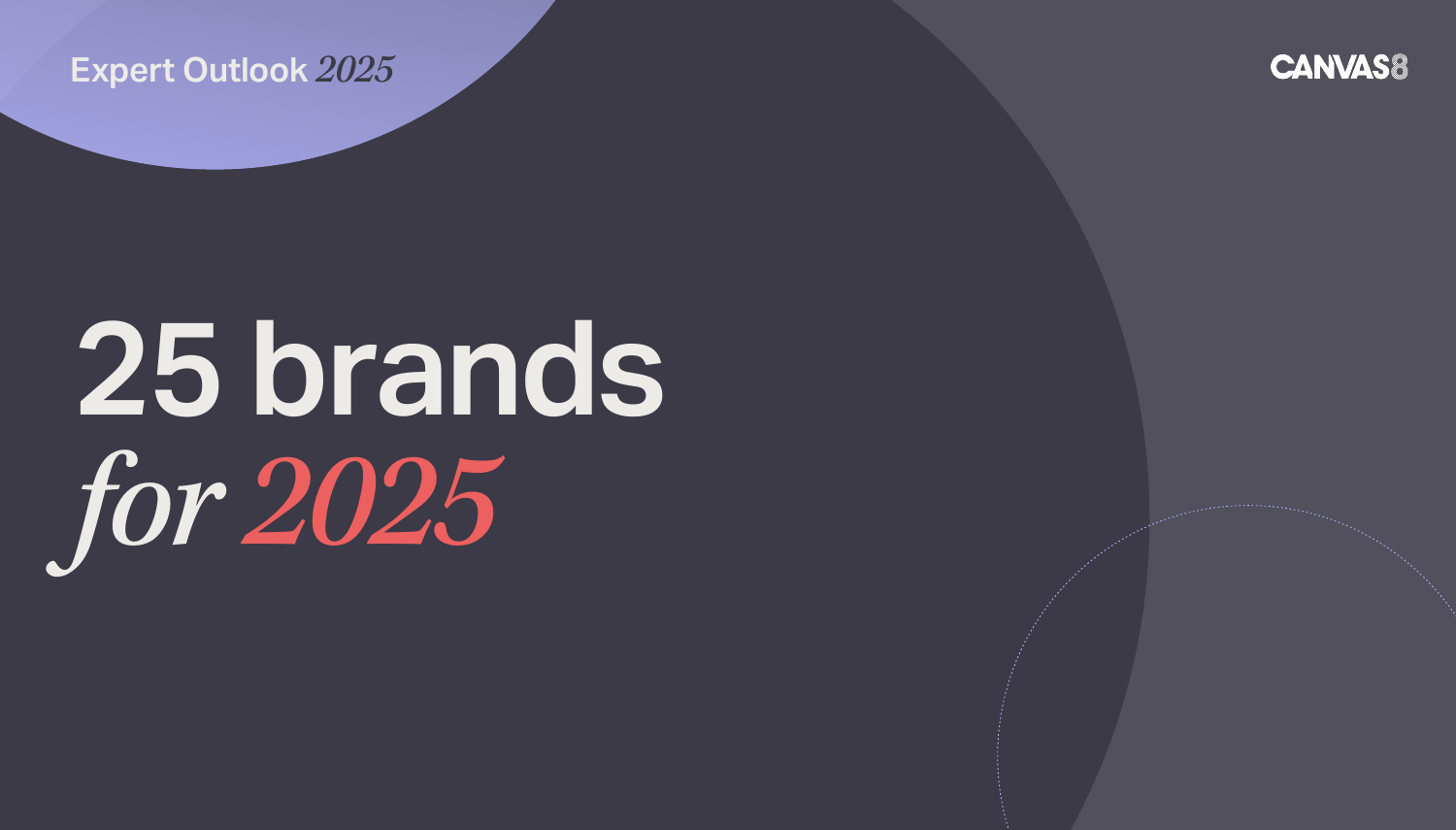 The original Canvas8 report cover reading “25 brands for 2025” and “Expert Outlook 2025.”